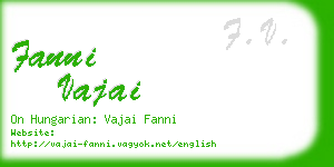 fanni vajai business card